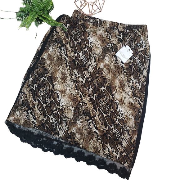 Laundry by Shelli Segal Small Snake Print Skirt - Picture 1 of 5
